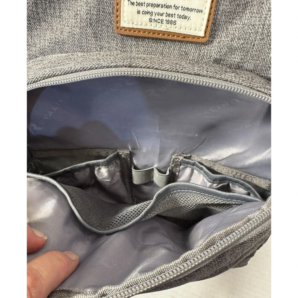 Ruvalino YW168 Diaper Bag Backpack Grey Heather Travel Multi-Pocket‎ Unisex
